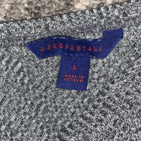 Vintage Y2K Aeropostale Women’s Size Large Grey Open Front‎ Cardigan Sweater - Picture 2 of 6